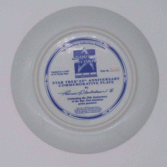 Star Trek 25th Anniversary Commemorative Plate 1991 by Hamilton Collection - Picture 3 of 13